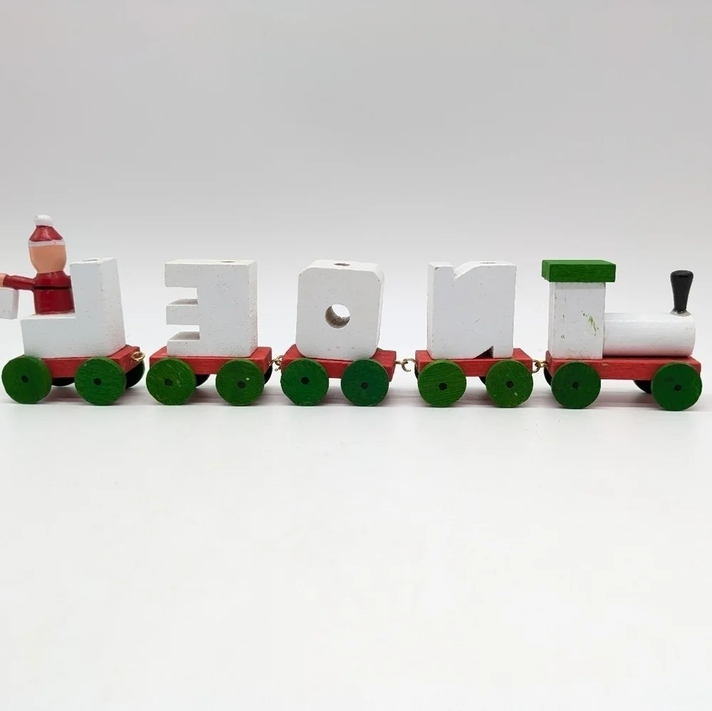 Vintage Wooden Noel candle train